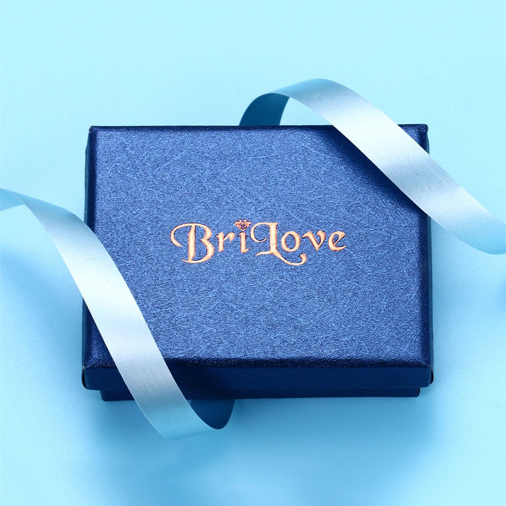 BriLove Wedding Bridal Dangle Earrings for Women Emerald Cut Crystal Infinity Figure 8 Chandelier Jewelry Clear Silver-Tone