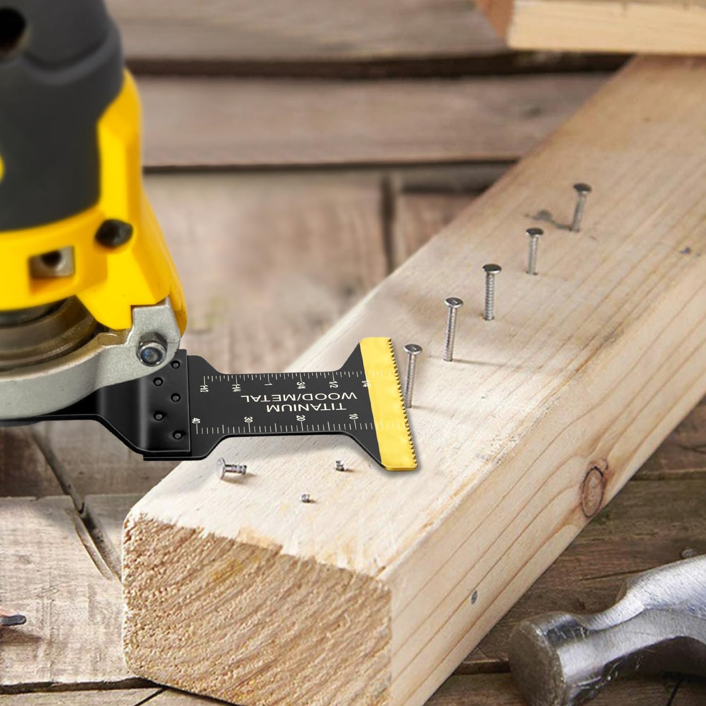 AIFICUT 31 PCS Multi Tool Blade Kits, Professional Titanium Oscillating Tool Blades for Metal, Wood, Plastic, Quick Release Oscillating Saw Blades Compatible with Dewalt Milwaukee Ryobi Rockwell Fein
