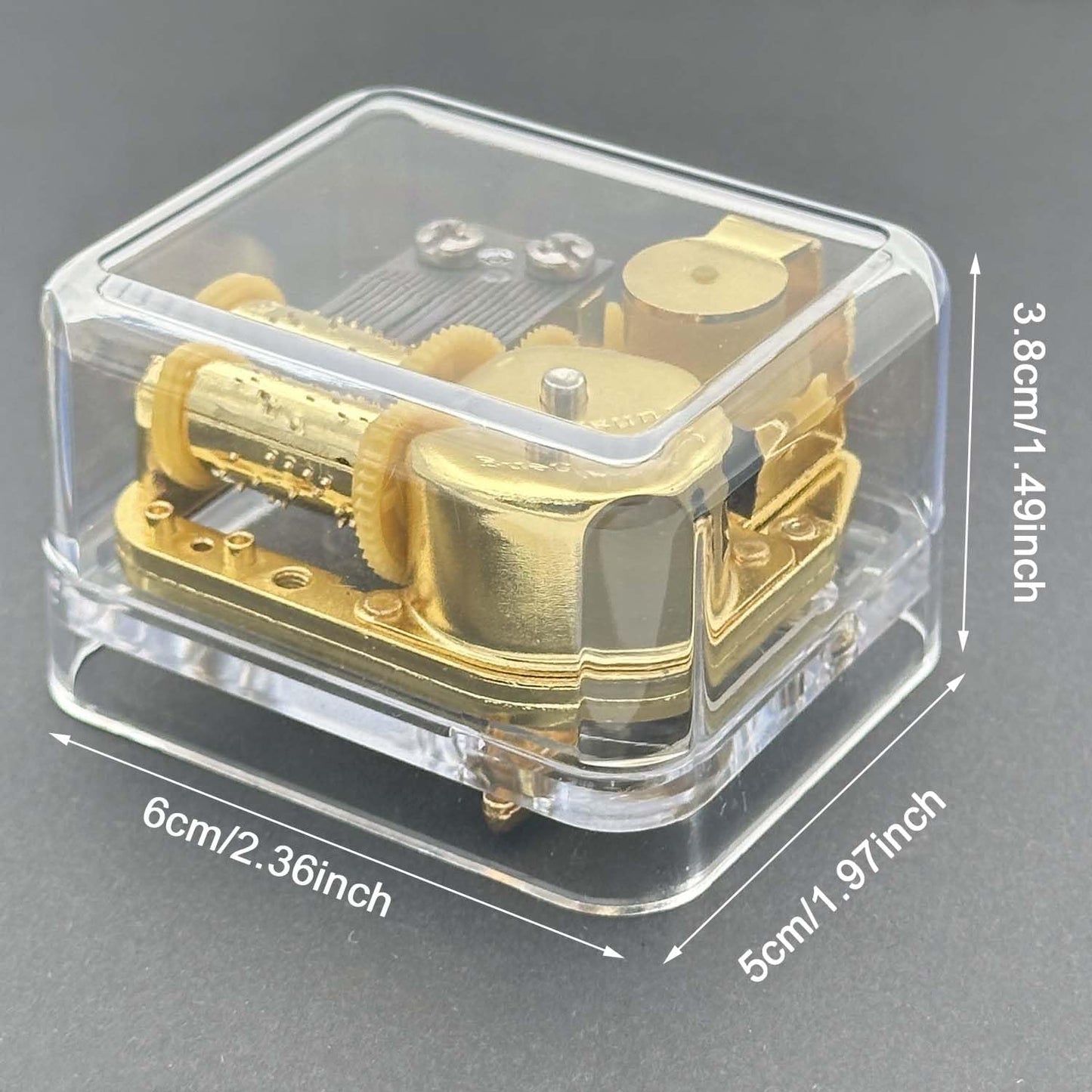 Pursuestar Greensleeves Wind Up Music Box, Clear Gold Musical Box for Mom/Dad/Daughter/Son - Unique Best Gifts for Birthday Christmas Wedding Mother's Day