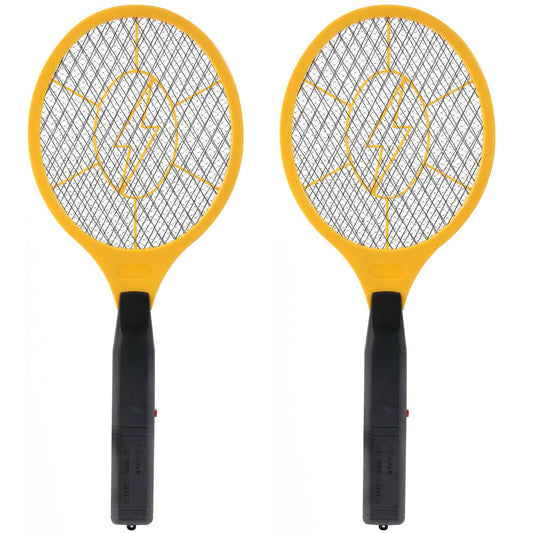 2 Pack Electric Fly Swatter, Bug Zapper Racket for Indoor Pest Control, Handheld Insect Killer Bat Battery Powered Electric Mosquito Swatter for Outdoor and Home