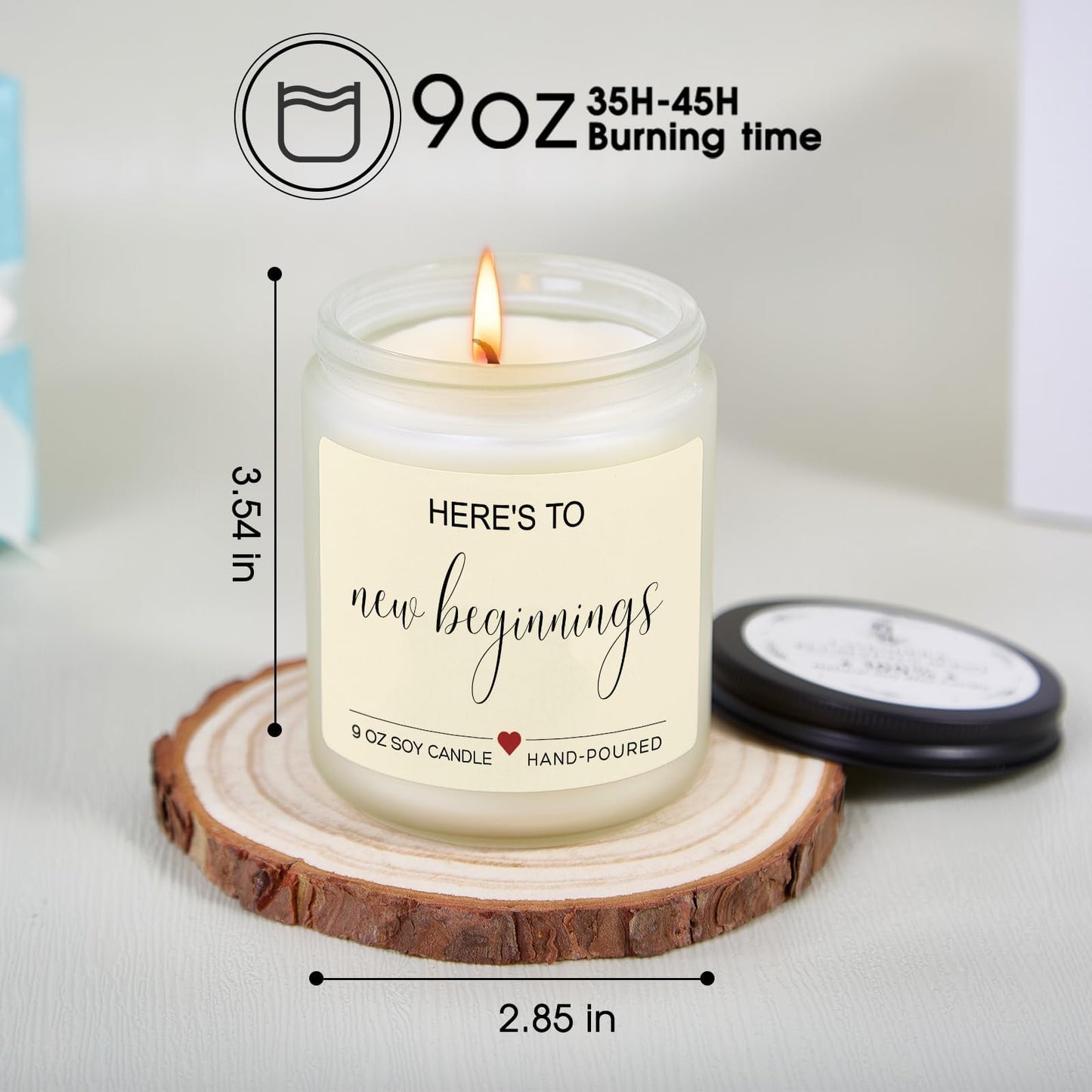 Kosmickiss New Beginnings Gifts for Women, Lavender Scented Candle, New Job, Farewell, Congratulations, Divorce Gifts for Women, Men, Coworkers, Friends