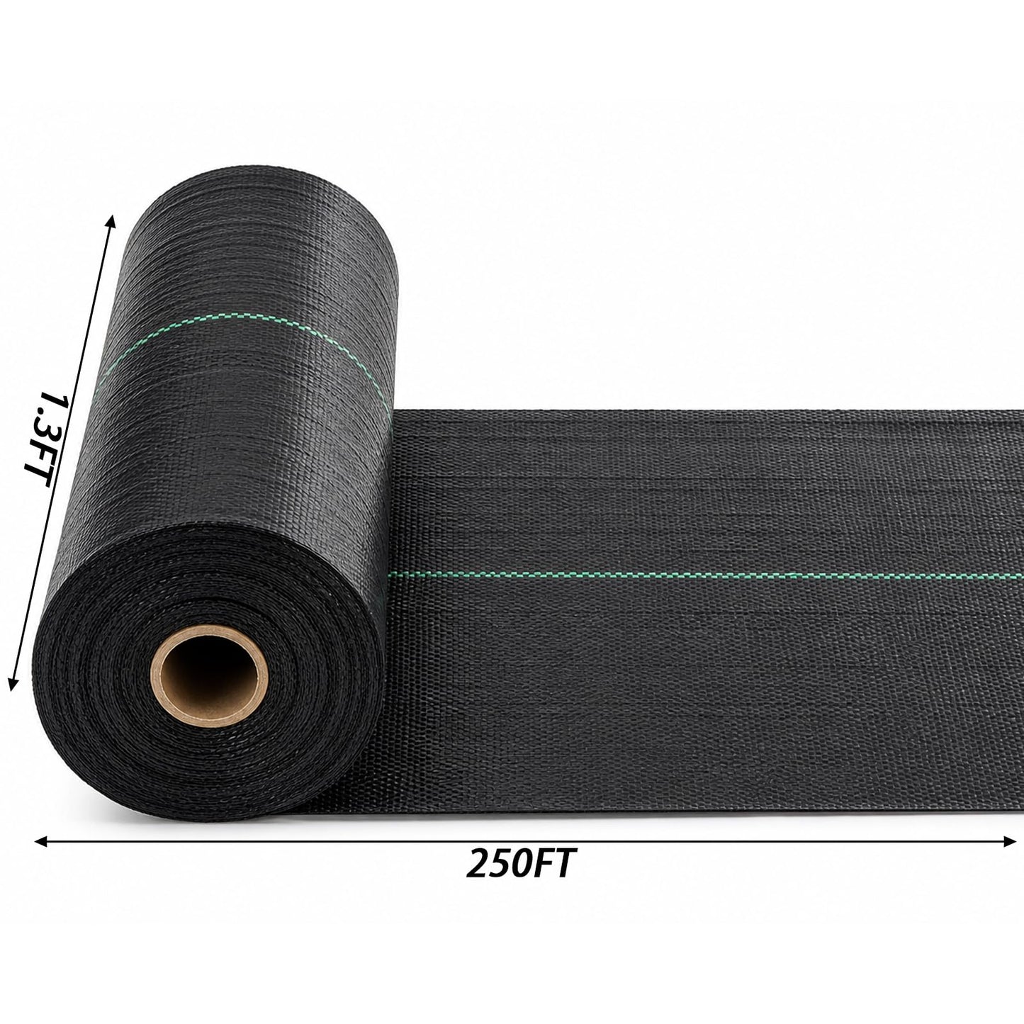 Suwimut 1.3FT x 250FT Weed Barrier Landscape Fabric, Heavy Duty Garden Cloth Ground Cover, Weed Block Gardening Mat Woven Geotextile Fabric for Garden, Yard, Pathway, Driveway, Road, Vegetable Patch