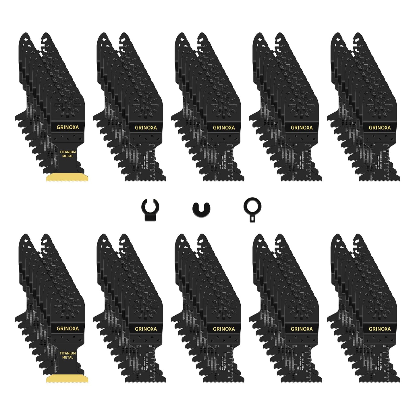 100PCS Multitool Blades Kits, Universal Oscillating Tool Blades for Wood Plastics Metal Cutting, Multitool Quick Release Oscillating Saw Blades Fit for Dewalt Milwaukee Ryobi Fein