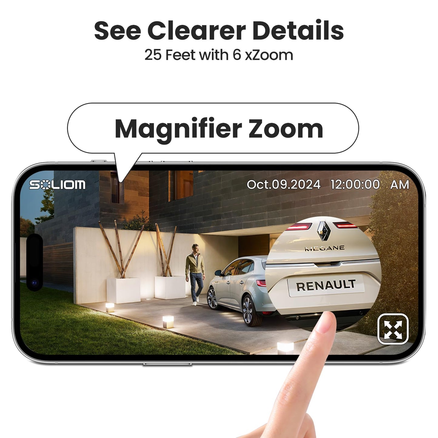 SOLIOM- True 5MP HD Security Cameras Outdoor Wireless, Add-On Camera, Solar Powered, Auto Tracking,Requires Soliombase, Soliombase Supports Up to 4 Cams