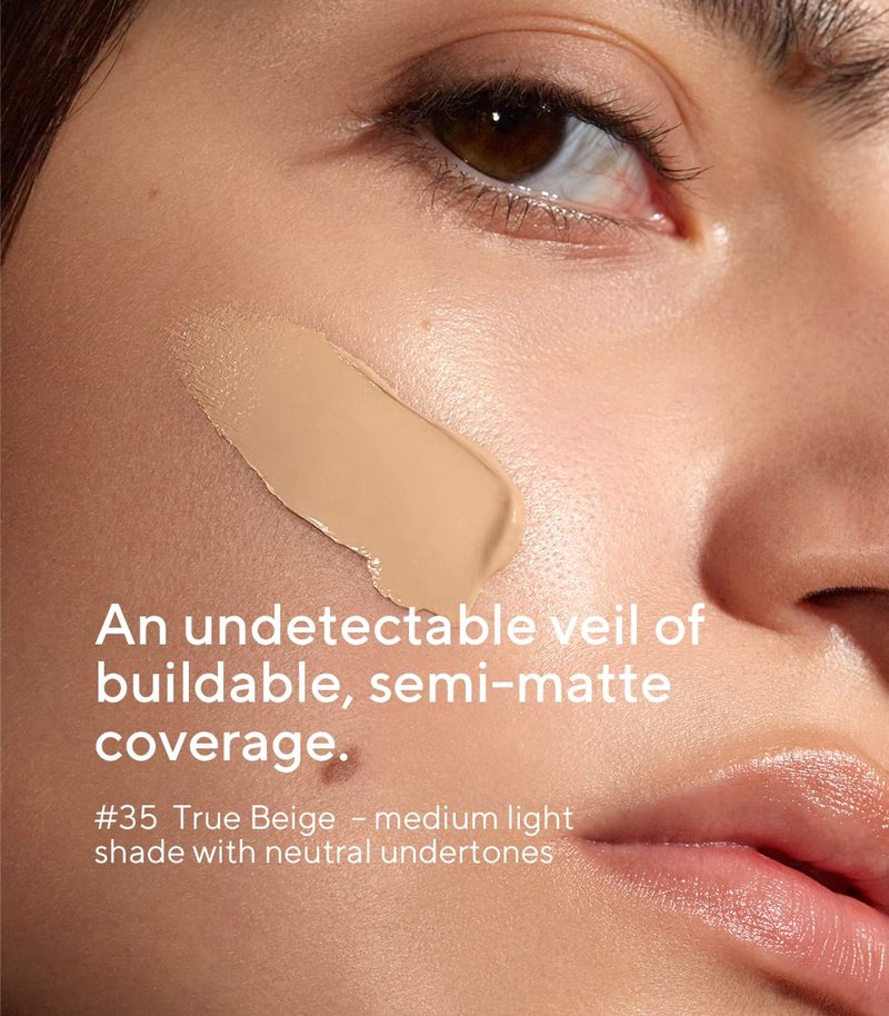 MADARA SKINONYM Semi-Matte Peptide Foundation Shade 35 True Beige 30 ml, Liquid Mineral Foundation with Hyaluronic Acid, Buildable Medium Coverage, Natural Finish for Mature Skin, ECOCERT Certified