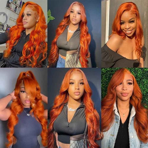 Ailabi Ginger Orange 350 Human Hair Bundles 20 22 24 Inch Body Wave Bundles Human Hair 12A Unprocessed Virgin Hair Weave for Black Women