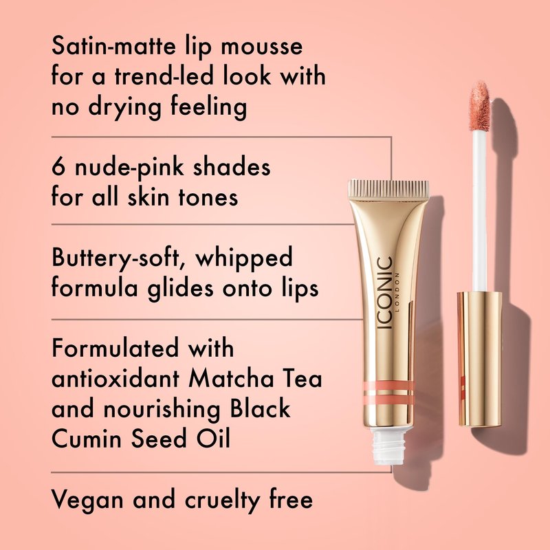 ICONIC LONDON Cloud Kiss Matte Lip Mousse | Matte Liquid Lip Colour, Cruelty-Free, Vegan Makeup, Show Off