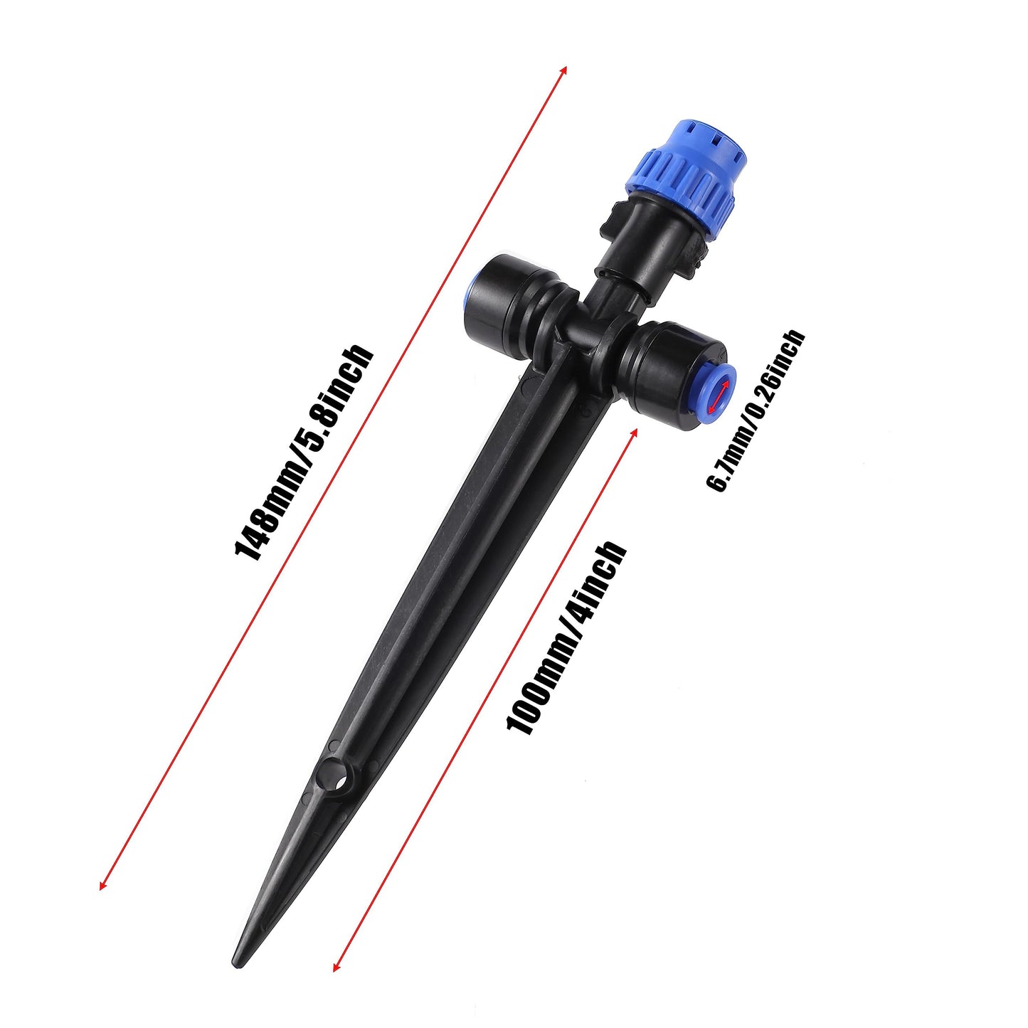 Drip Irrigation Emitters,with Adjustable 360 Degree Water Flow Drippers Emitters Push-to-Fit for 1/4 inch Tubing Garden Drippers Emitters for House Garden Watering System(12pcs- Drip)