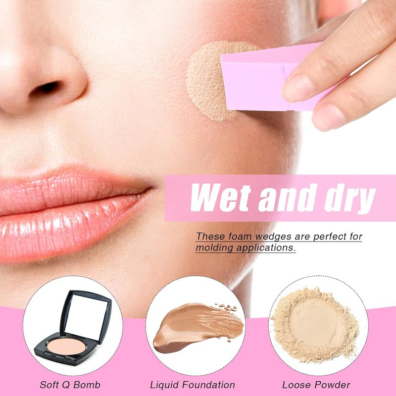 Makeup Wedges Sponges - 480 Pieces Triangle Applicators for Foundation & Eye Shadow | 4 Colors
