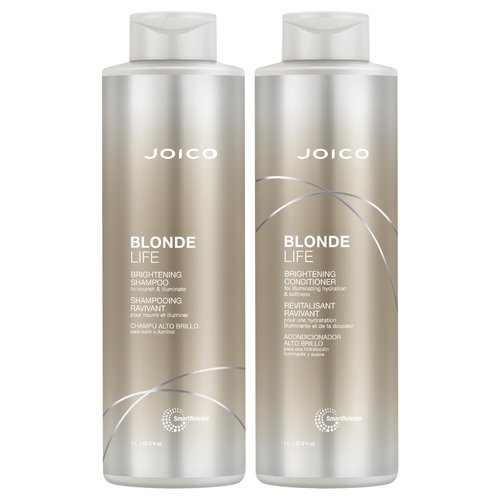 Joico Blonde Life Brightening Shampoo and Conditioner | For Blonde Hair | Add Softness & Smoothness | Sulfate Free | With Monoi & Tamanu Oil