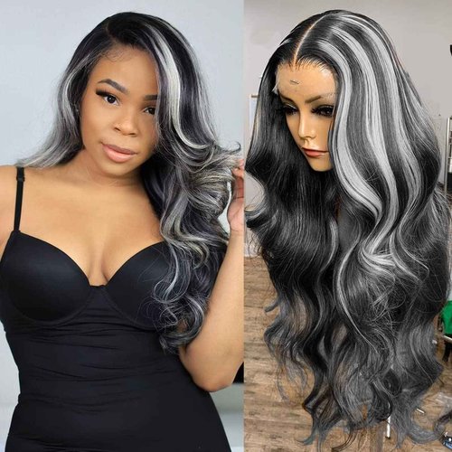 Habiliana Bundles Human Hair 26 28 30 Inch Body Wave P4/GREY Human Hair Bundles 11A Unprocessed Brazilian Virgin Quick Weave Hair Extensions for Black Women