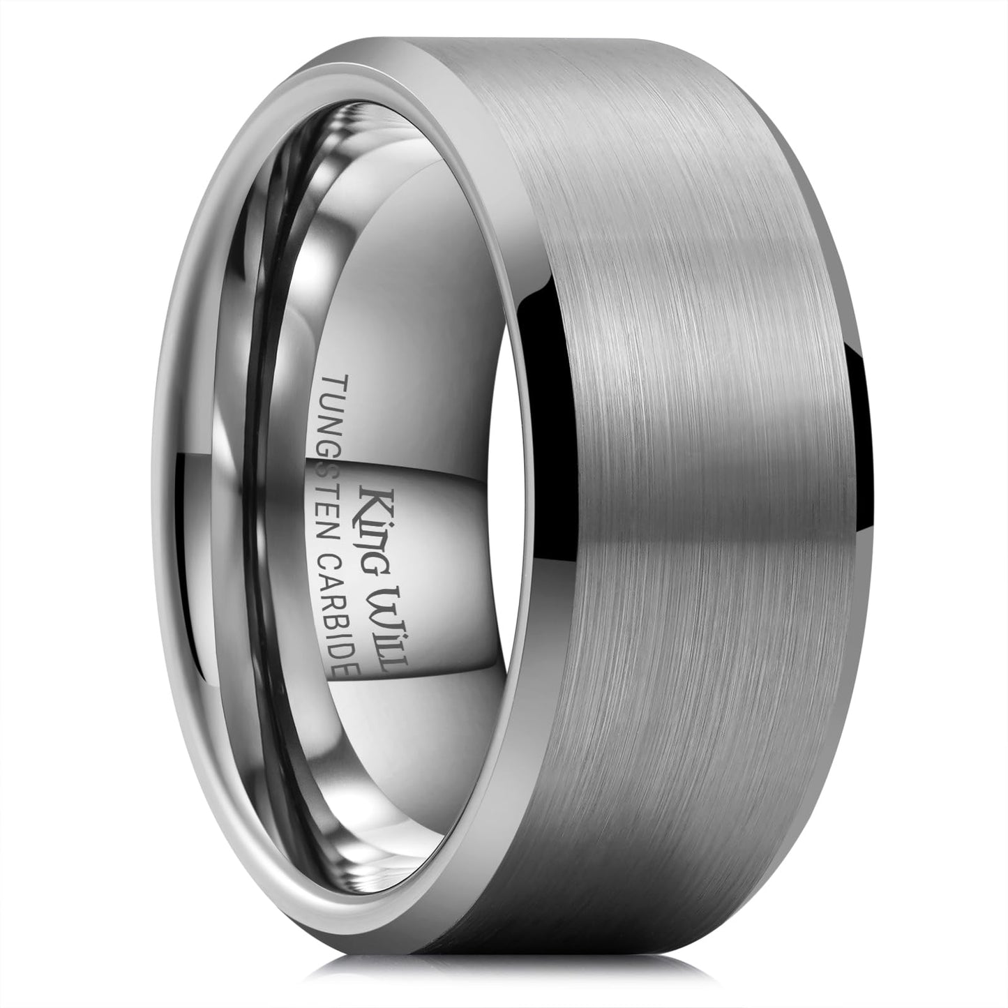 King Will 10mm Tungsten Wedding Band for Men - Gunmetal, Comfort Fit, Size 13