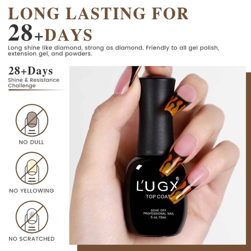 L'UGX Rechargeable Nail Dust Collector and Base Top Coat Set