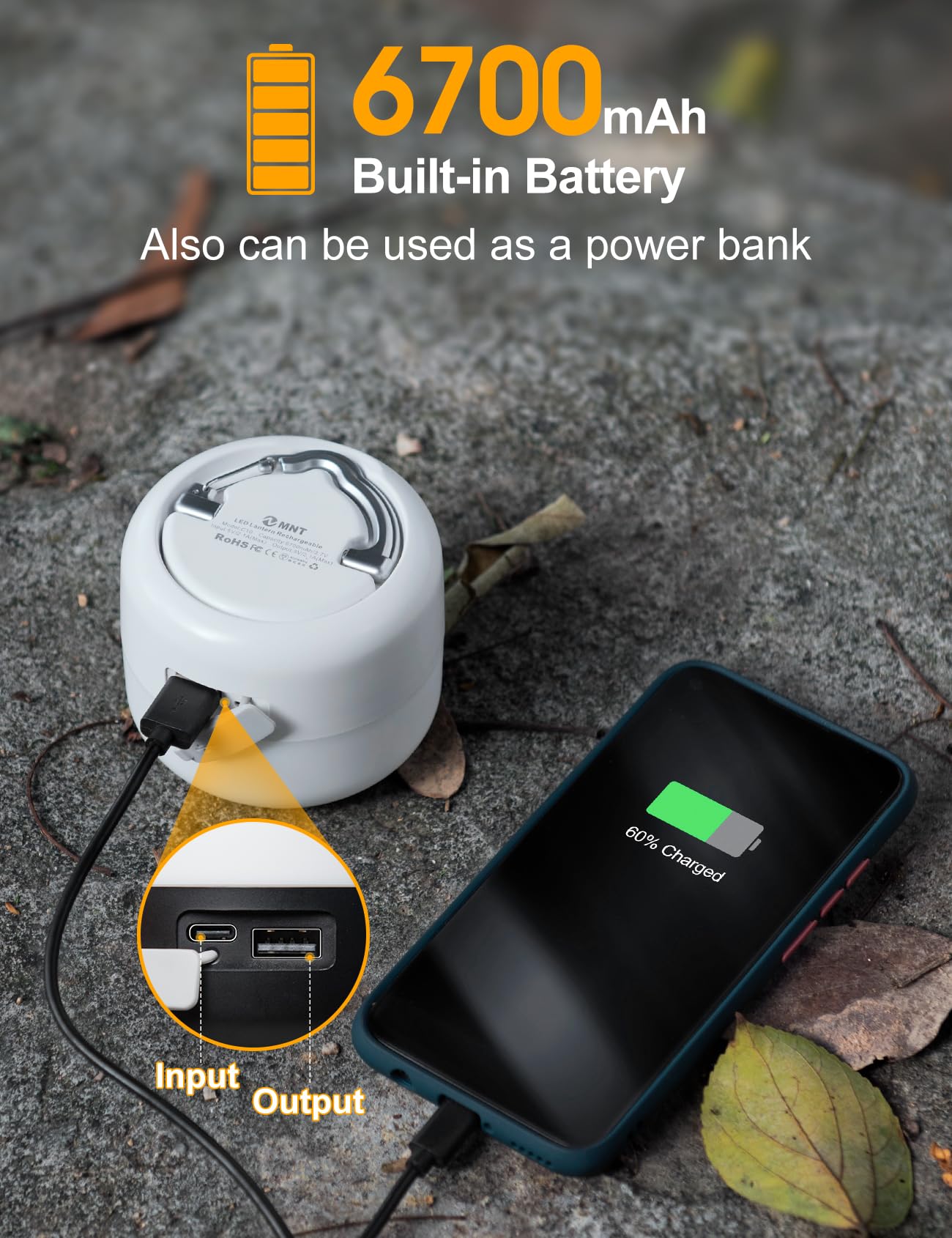 ZMNT LED Camping Lantern Rechargeable 1000LM, Up to 300H Running Time Camping Tent Light, 6700mAh Emergency Light for Hurricane, Power Outages, Home, Hiking, Water-Resistant