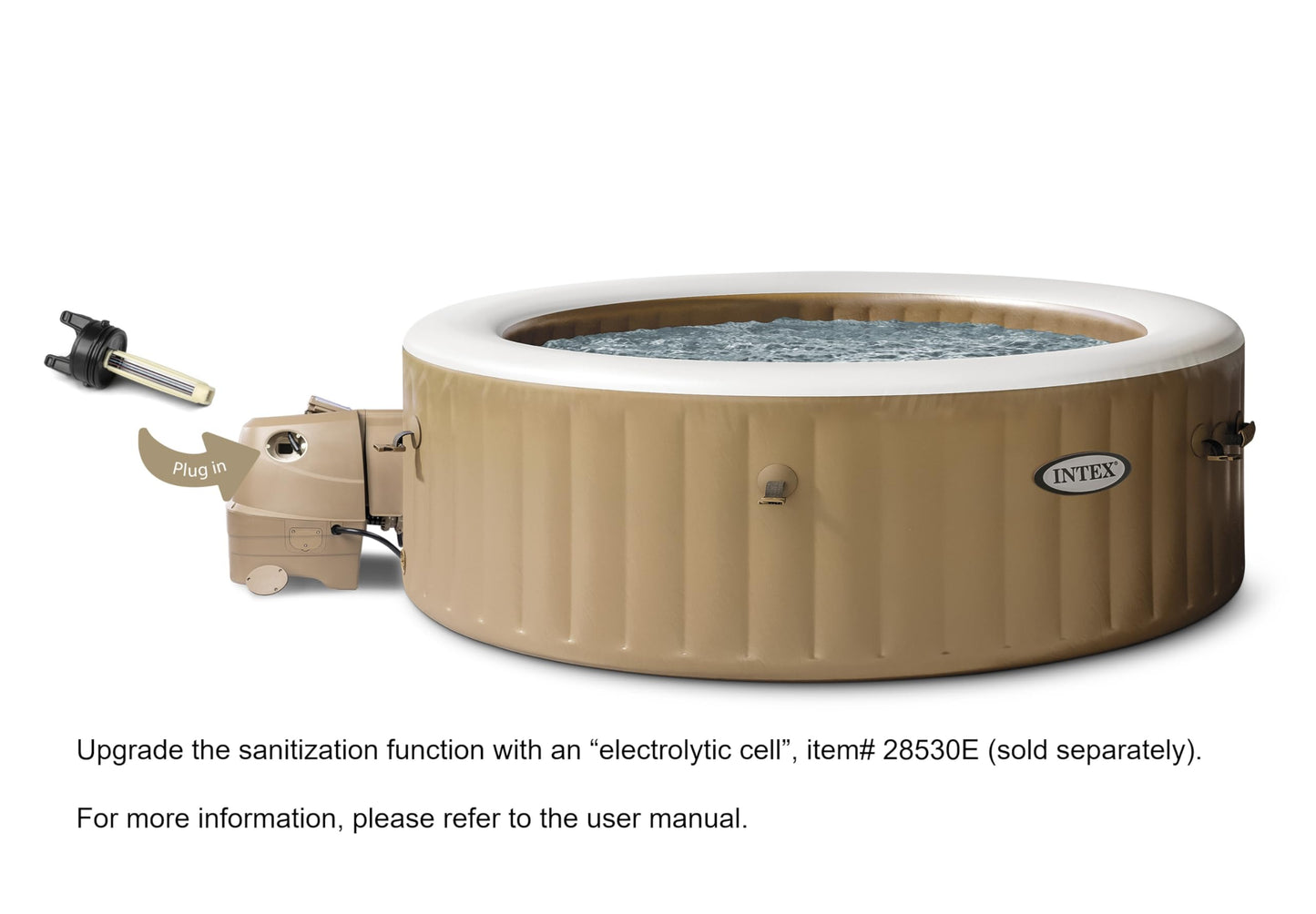 INTEX 28427EH PureSpa Bubble Massage Spa Set Outdoor Inflatable Portable Hot Tub, Includes Energy Efficient Spa Cover, Saltwater System Ready, 6 Person, 85in x 28in