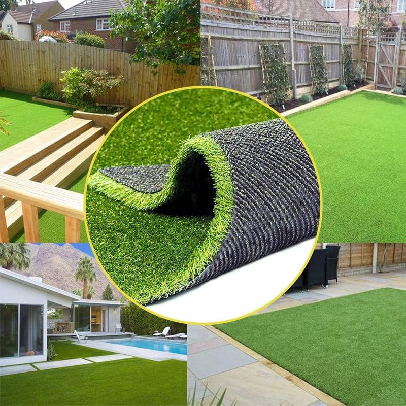Petgrow Realistic Synthetic Artificial Grass Turf 0.8inch,Thick Faux Fake Grass Indoor Outdoor Landscape Lawn Pet Dog Turf Carpet for Garden Backyard Balcony