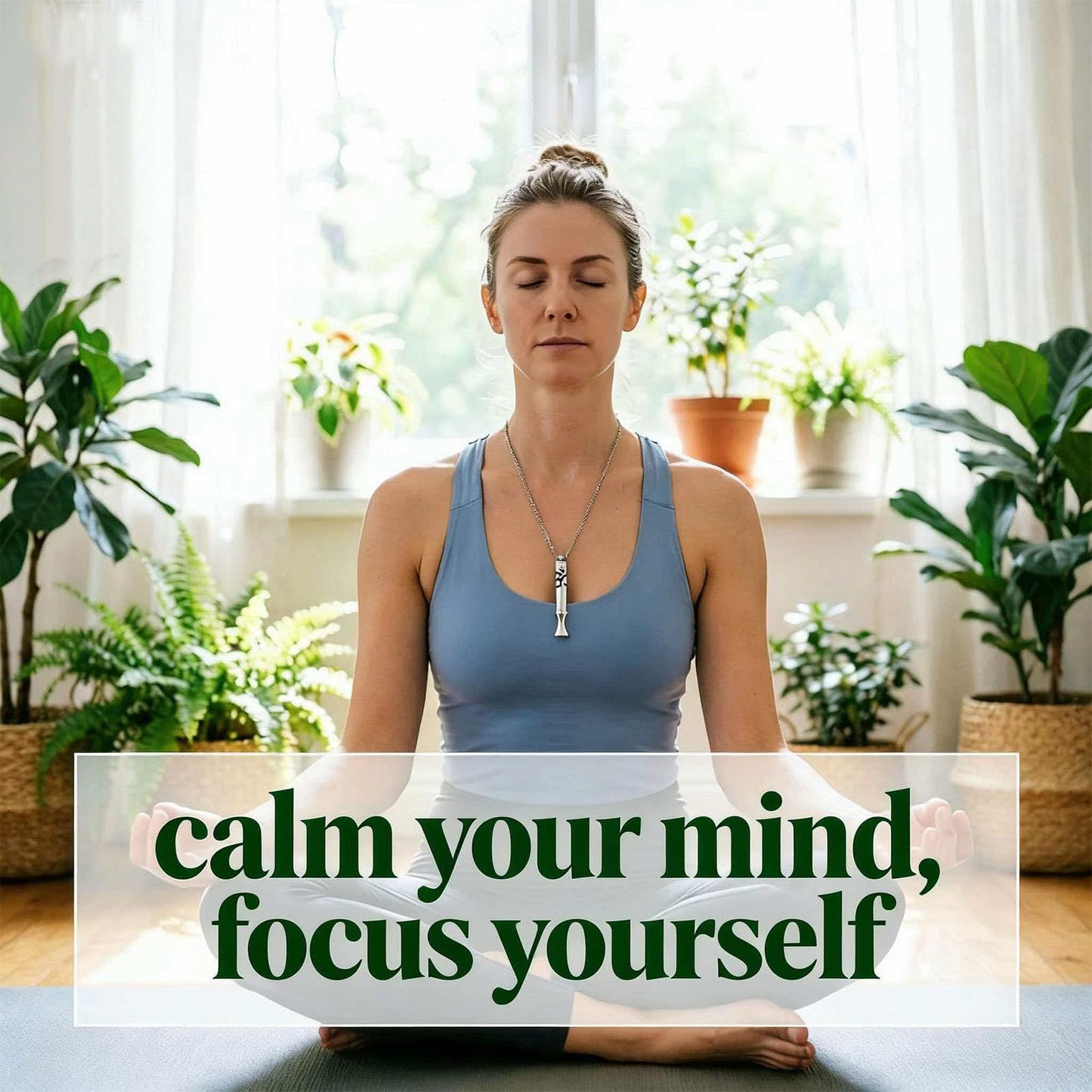 phaxud Stainless Steel Mindful Breathing Necklace with Aromatherapy Diffuser & Guided Meditation Cards, Calming Relaxation Tool for Meditation & Healthy Habit (Necklace with card, Silver)