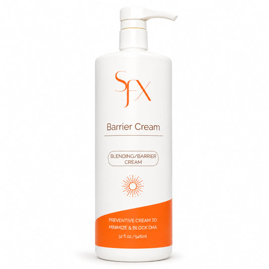 SunFX ProBlend Barrier Cream – DHA Blocker for Flawless Spray Tans, 33.8 fl oz | Prevents Streaks, Protects Dry Areas, Ensures Even, Long-Lasting Self-Tan Application