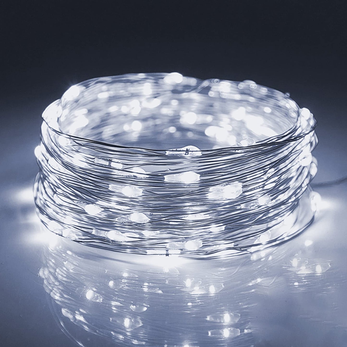 WATERGLIDE 12 Pack Fairy Lights Battery Operated (Included), 7 ft 20 LED Mini String Lights, Waterproof Silver Wire Firefly Starry Lights for DIY Wedding Christmas Party Mason Jars Decor, Cool White