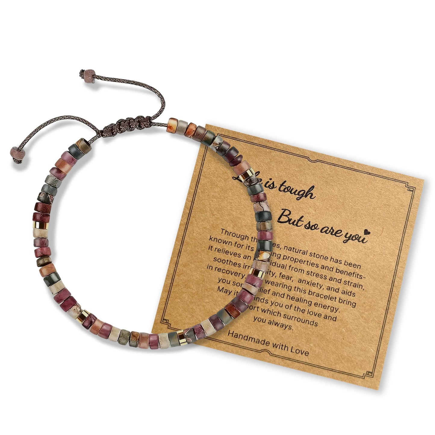 Chakra Bracelets for Women Crystals and Healing Stones Crystal Bracelet Healing Bracelet for Women Spiritual Bracelets for Woman Anxiety 7 Chakras Healing Crystals Meditation Relax Anxiety (Coffee color)