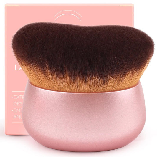 GloréBrochas 75MM Extra Large Self Tanner Kabuki Makeup Brush – Ultra Soft Dense Vegan Bristles for Body Makeup, Bronzer & Foundation–Applies Tanning Mousse, Lotion & Self Tanner–Rose Gold, Wet & Dry