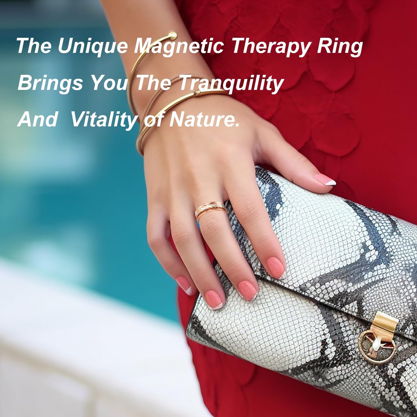 EnerMagiX Copper Rings for Women,Pure Copper Three -Color Gold Woven Magnetic Ring, Fashion Copper Jewelry (0208s)