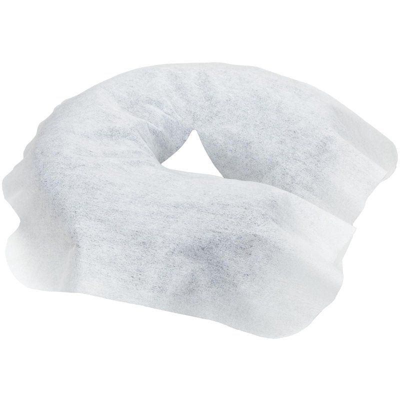ForPro Massage Face Rest Covers, Ultra Soft, Hypoallergenic, Latex-Free, Disposable Headrest Covers, 16.5” L x 13.75” W, White, 100-Count