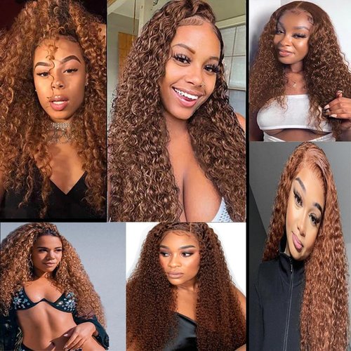 Giginger Bundles Human Hair 18 20 22 Inch Color 30 Light Brown Jerry Curly Wave Bundles Human Hair Unprocessed Quick Weave Soft Sewn In Hair Extensions for Black Women