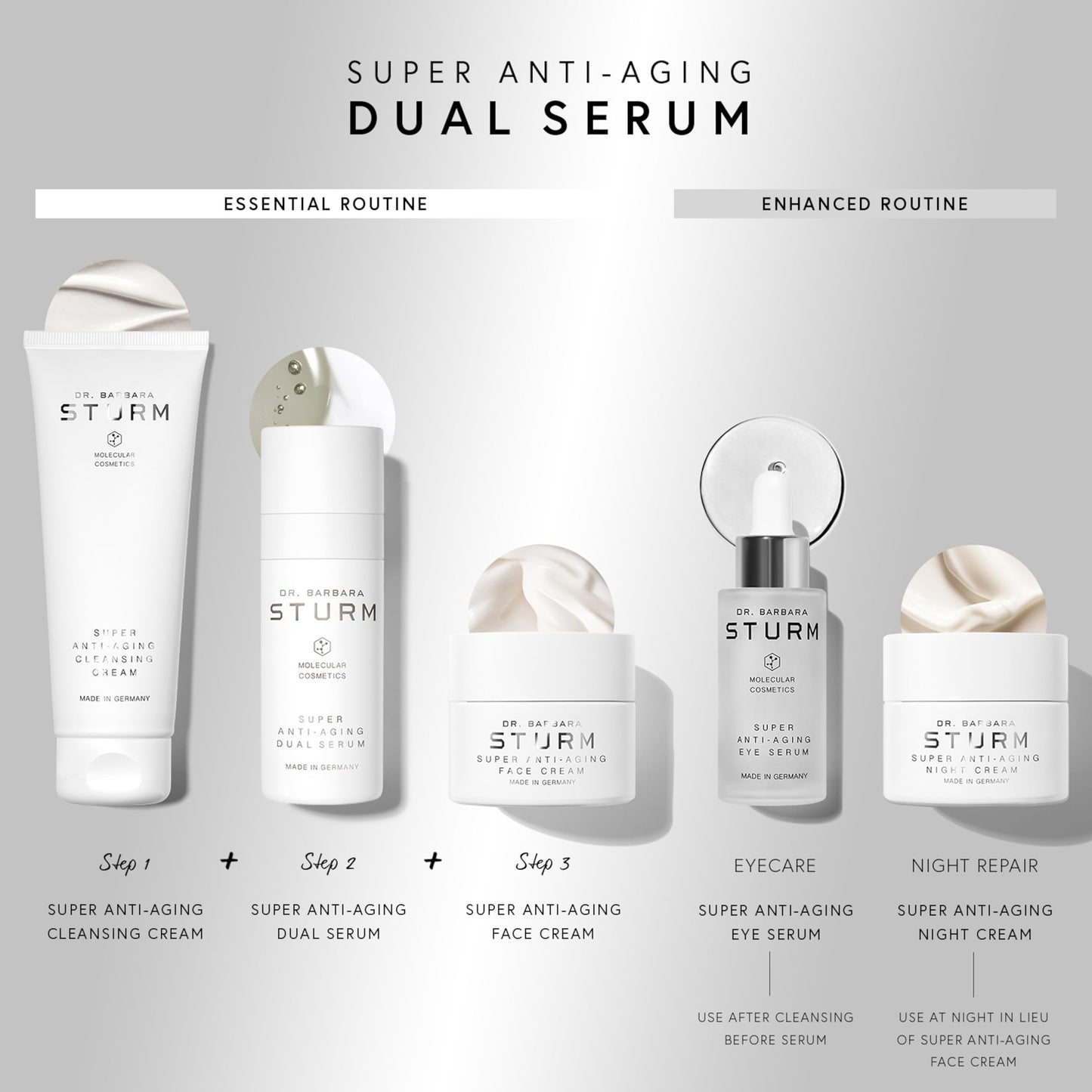 Super Anti Aging Dual Serum 1.7 Fl Oz, Hydrating Peptide and Ceramide Facial Serum, Firms Smooths Fine Lines, Strengthens Skin Barrier, Luxury Skincare By Dr. Barbara Sturm