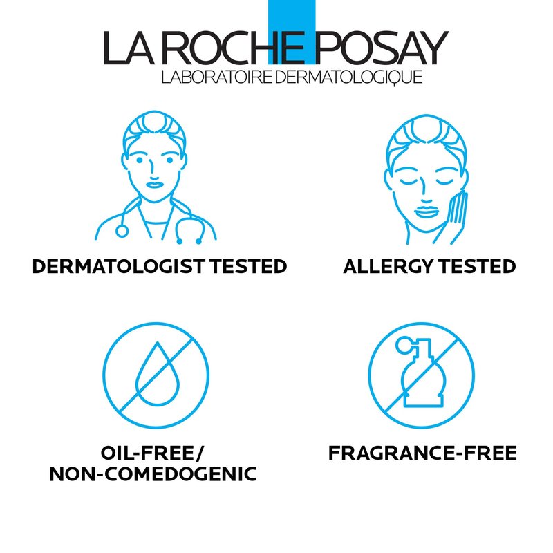 La Roche-Posay Toleriane Hydrating Gentle Face Cleanser, Hydrating With Niacinamide + Ceramides, Daily Face Wash For Dry-Skin To Normal Skin, Sensitive Skin Tested, Fragrance Free, (Pack of 2)