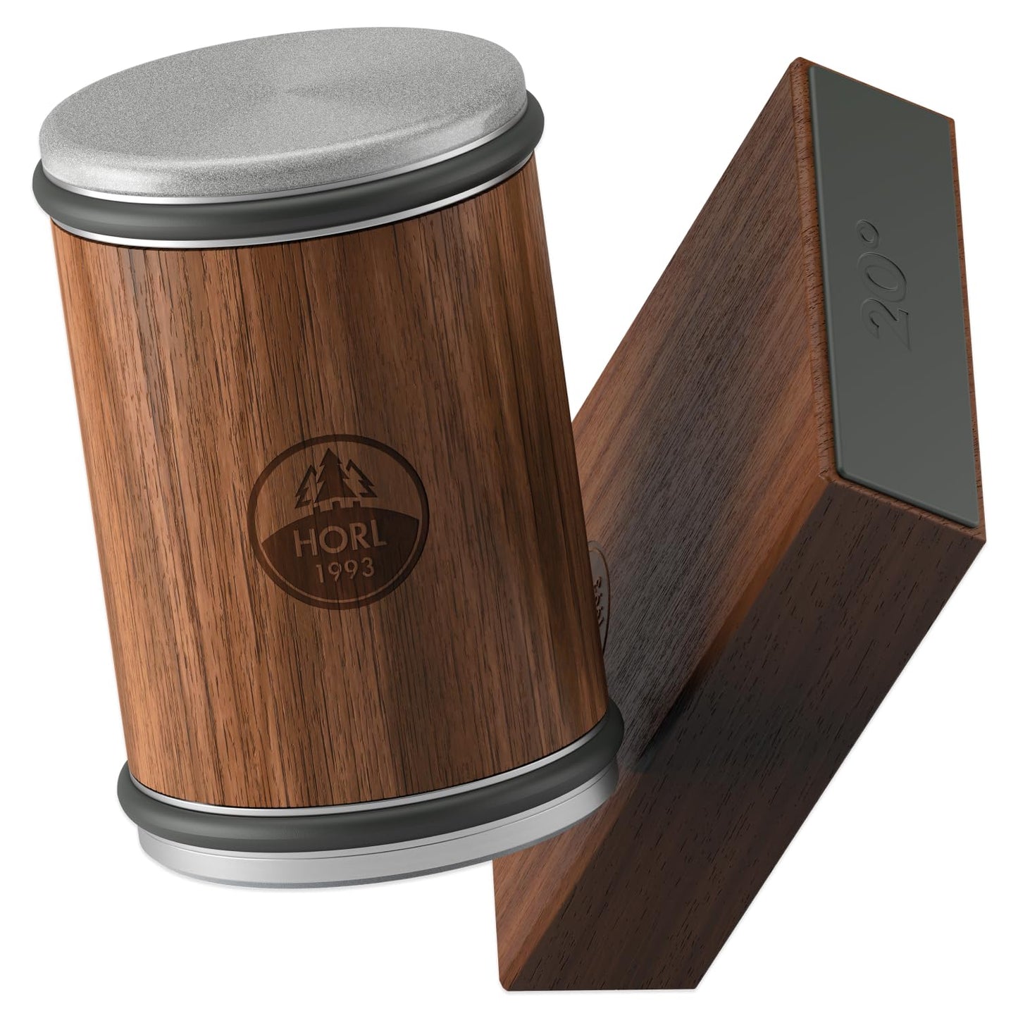 HORL 2 Walnut Rolling Knife Sharpener - Kitchen Knife Sharpener for Razor Sharp Edges - Diamond & Ceramic Knife Sharpening Kit - Professional Rolling Sharpener with 15° & 20° Angles - Made in Germany