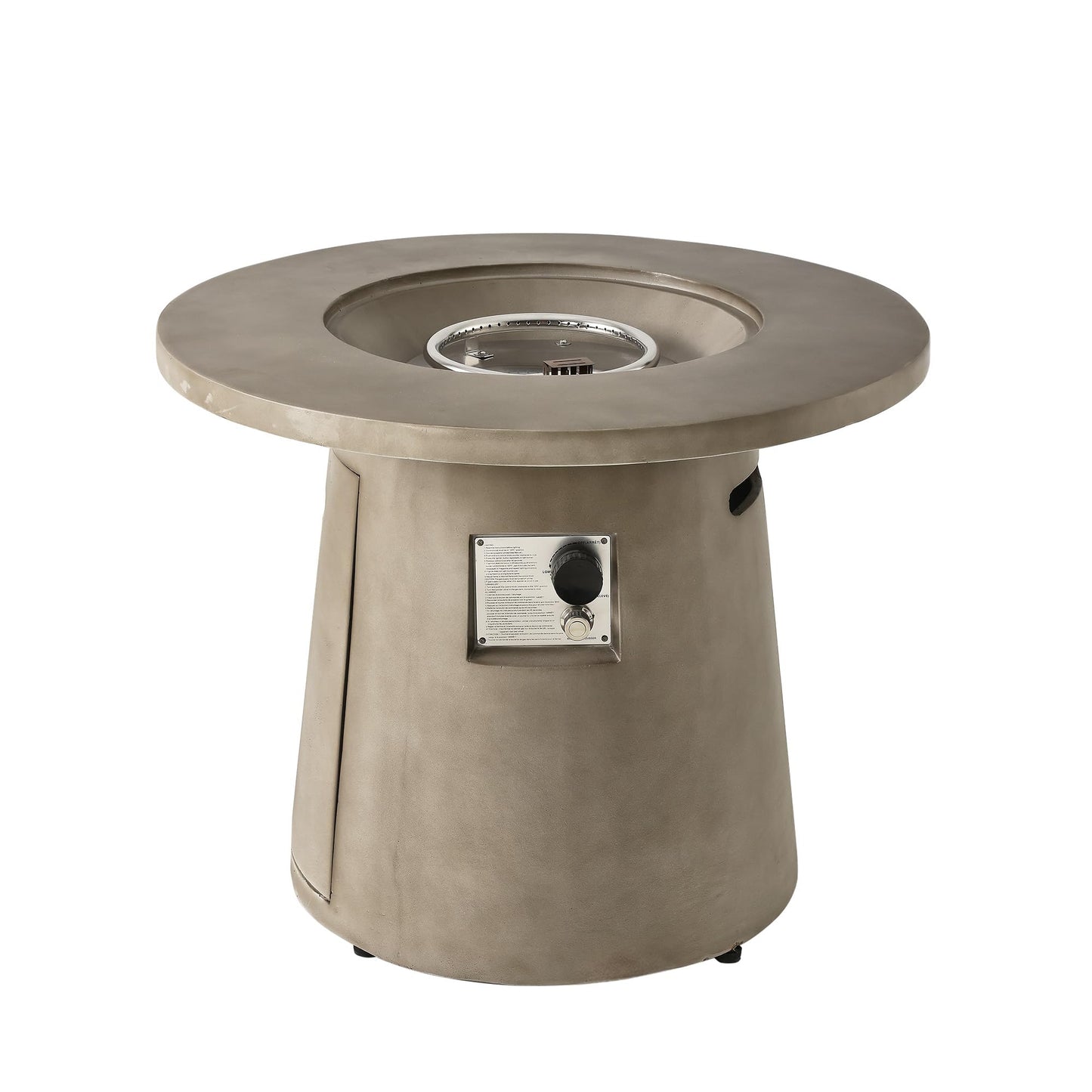 HOMPUS 31 Inch Round Patio Propane Fire Table, 40000 BTU Smokeless Outdoor Fire Pit, Patio Concrete Firepit with Rain Cover for Garden, Deck, Backyard