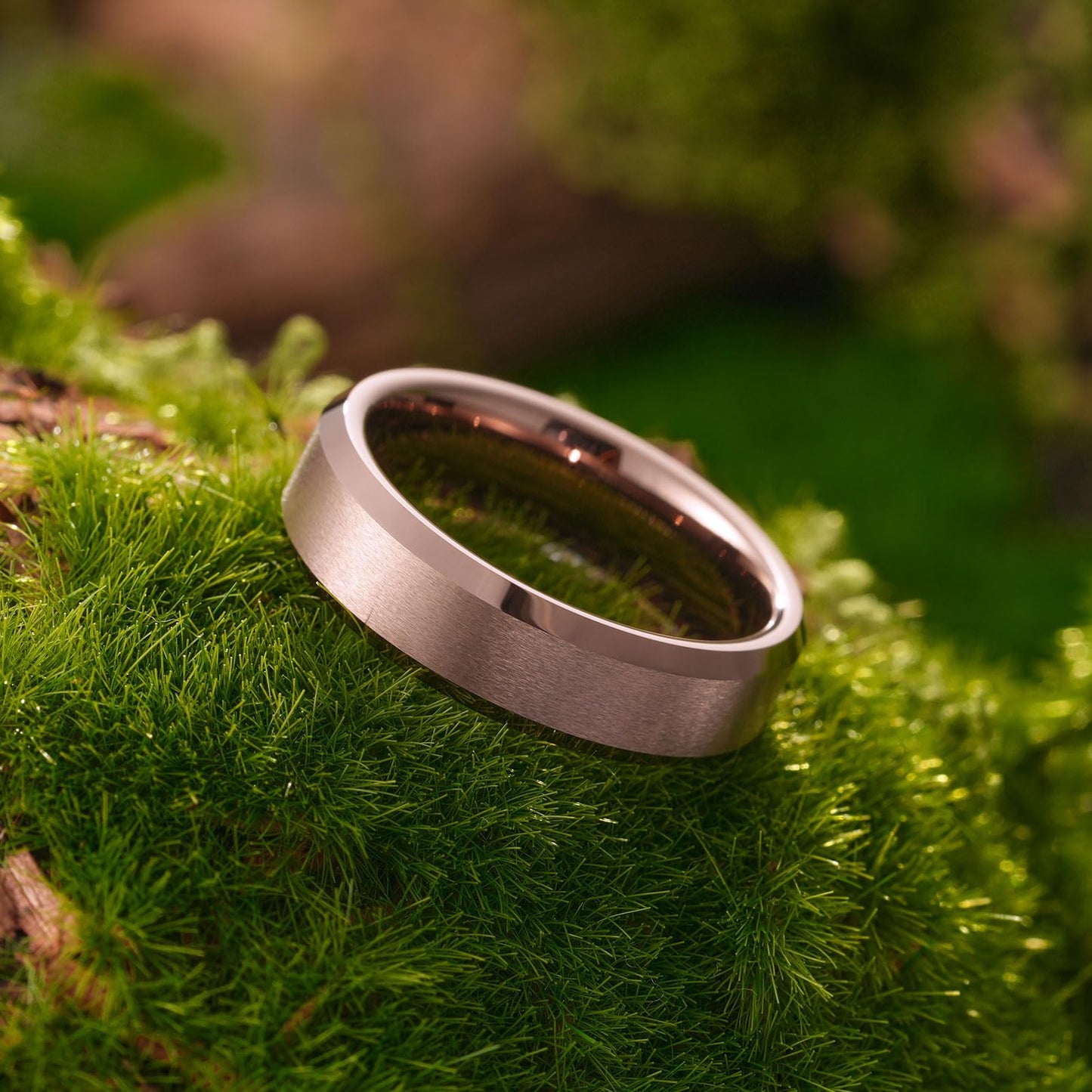 King Will Brown Basic Tungsten Rings For Men 6mm Wedding Band Polished Edge Brushed Matte Promise Ring Comfort Fit, Size 14