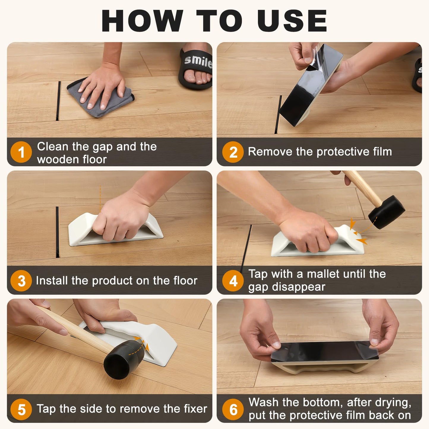 Floor Gap Fixer Tool Kit – Heavy-Duty Plank Grabber & Washable Adhesive Pad for Laminate, Vinyl, and Hardwood Flooring Repair (Only Plank Grabber)