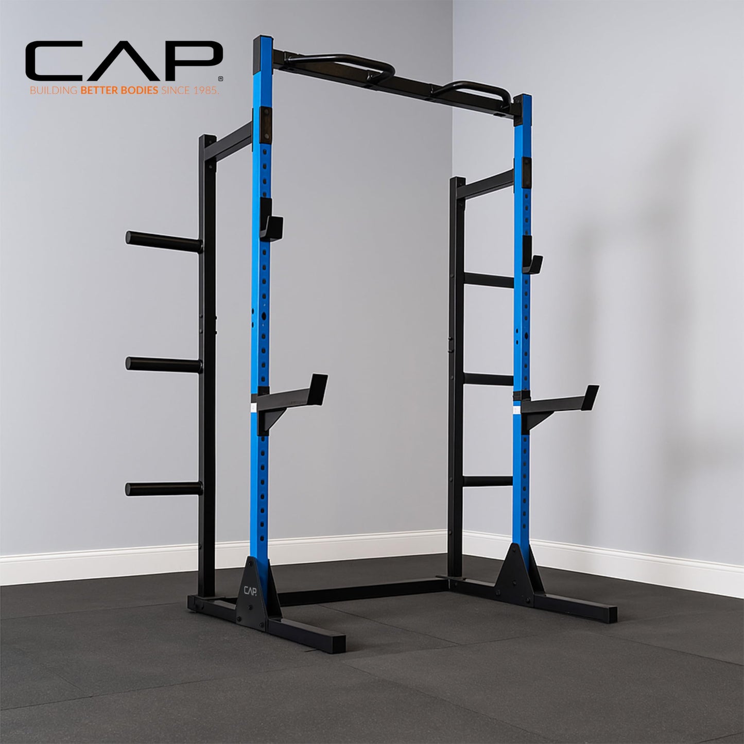 Cap Power Rack with Pull Up Bar & Attachments - Squat Rack & Strength Training Power Cage for Home Gym - RED