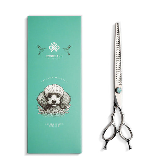8” Dog Grooming Chunker Scissors – VG10 Japanese Steel Professional Pet Shears for Cats & Dogs | Clean Cut & Precise Trimming | Lightweight, Ergonomic, Handcrafted | Thinning Rate 60-70% | K9 Shears