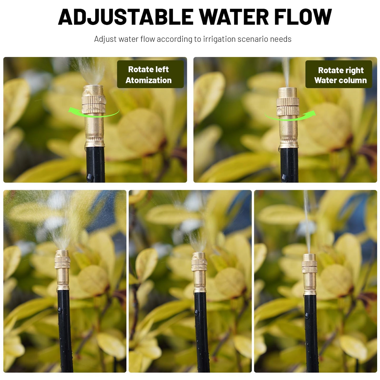 Thiswing 360° Adjustable Drip Irrigation System - 30 FT Garden Watering System with 10 Nozzles, Raised Bed Sprinkler Irrigation System, Garden Mister for Yard, Lawn, Plants, 5/16" Tubing