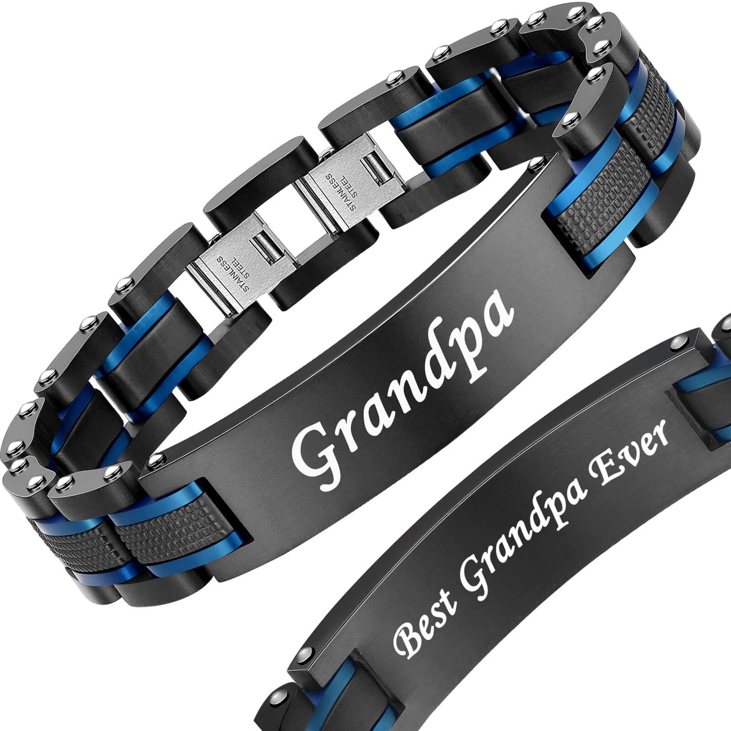 Zillaly Men's Bracelet Two-Color Diamond Hip-hop Jewelry Gift Birthday Jewelry Gift Husband Boyfriend