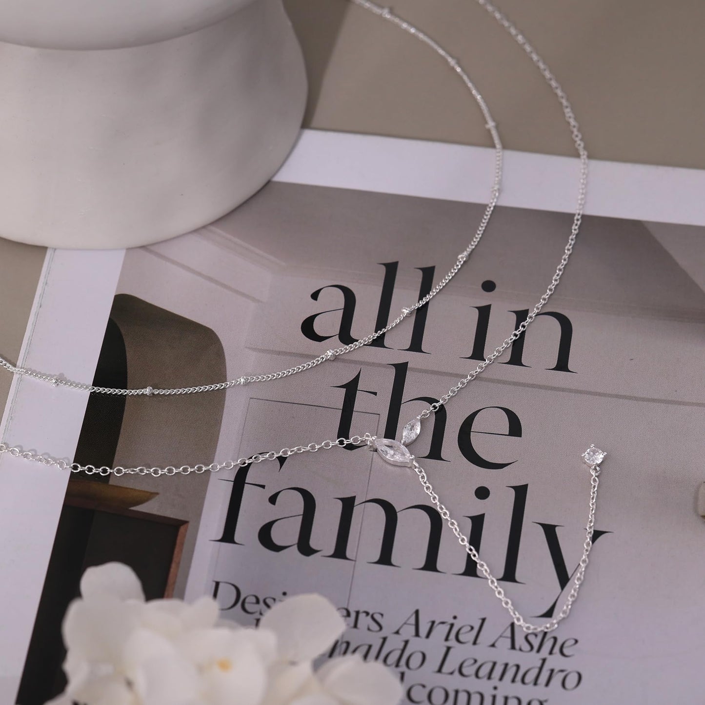 FUCJOEE Silver Layered Necklaces for Women, Dainty Long Silver Necklace Stack Boho Y Shaped Drop Necklace Set Simple Layering Necklaces for Women Trendy Silver Jewelry Set Fashion Accessories