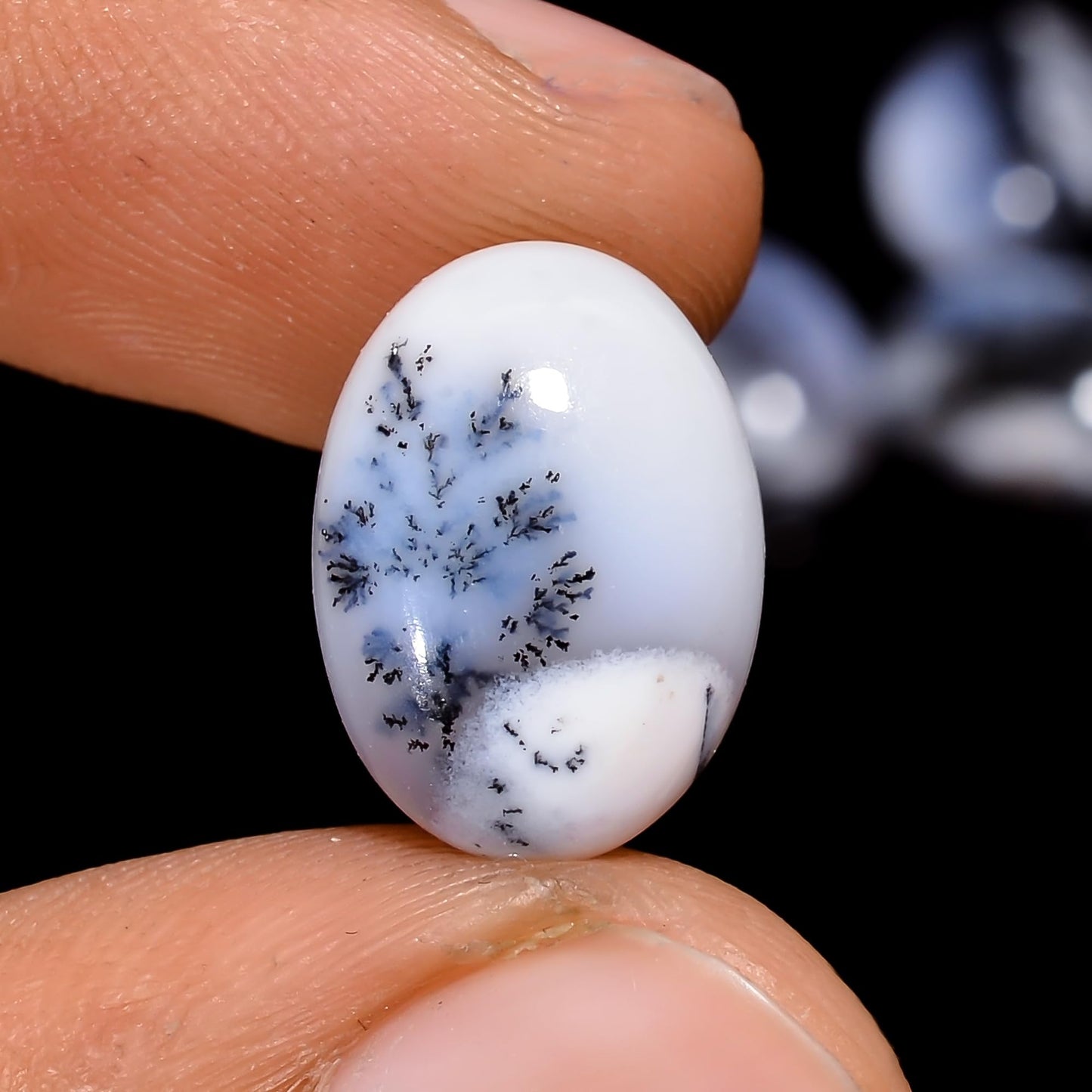 5 PCS, 10x8 mm, AURA GEMS Natural Dendrite Opal, Cabochon, Oval Shape, Jewelry Making Stone Supply, Chakra Energy Healing Gemstone, Real Crystal, Birthstone, Wholesale deal