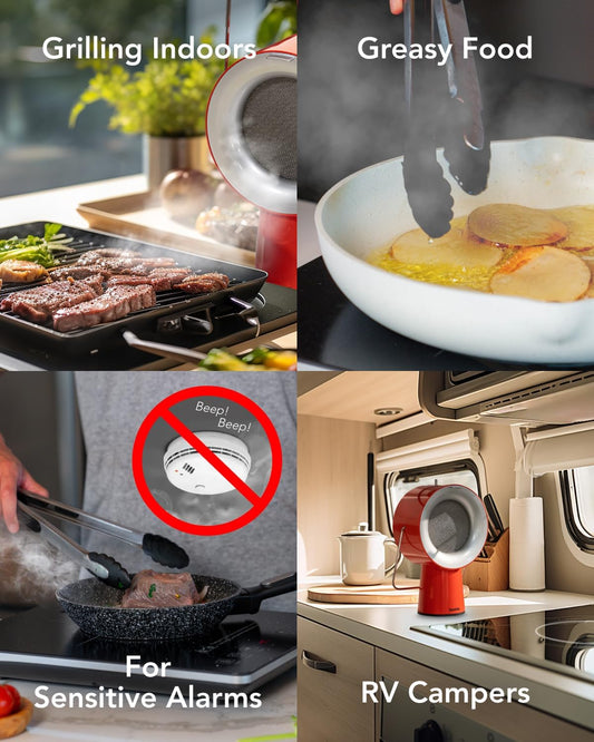 AirHood Wireless Portable Kitchen Exhaust Fan | Range Hood with 5 Activated Charcoal Air Filters & Stainless-steel Oil Filter | Easy to Clean - Ideal for Indoor Cooktop Use (Cadmium Orange)