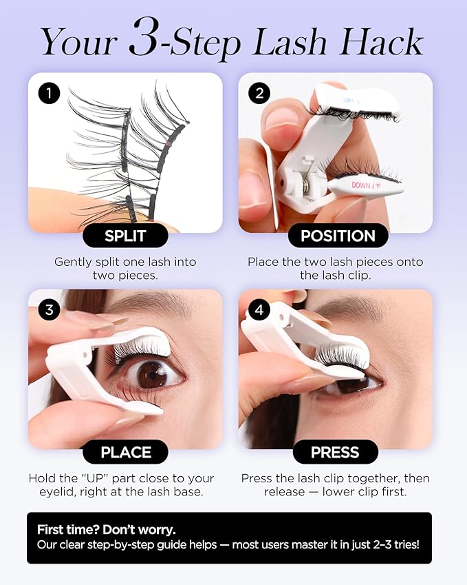 BEYELIAN Magnetic Eyelashes with Applicator, Upgrade Soft Magnetic Lashes Portable Magnetic Eyelashes Natural Look, Reusable, No Glue Needed Fales Eyelashes for Eye YT25 (All-In-One & Comfortable)