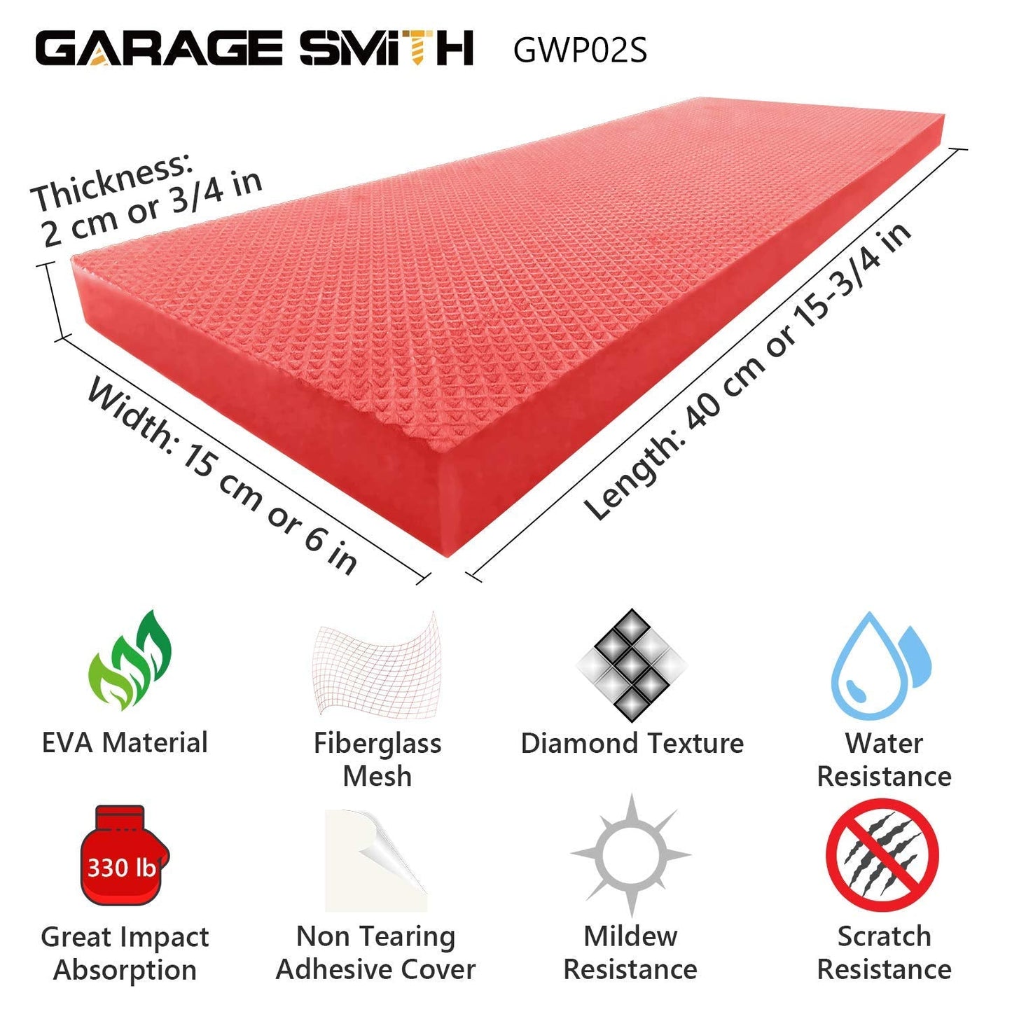 AMPULLA GWP02S Garage Wall Protector Car Door Protectors, Designed in Germany (4, Red)