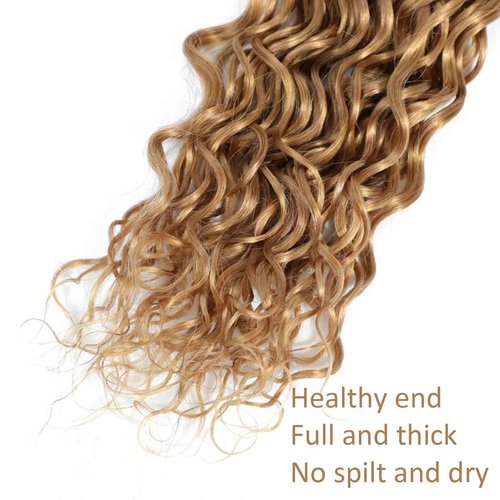 Habiliana Bundles Human Hair 20 22 24 Inch Water Wave Brown 27 Human Hair Bundles 11A Unprocessed Brazilian Virgin Quick Weave Hair Extensions for Black Women