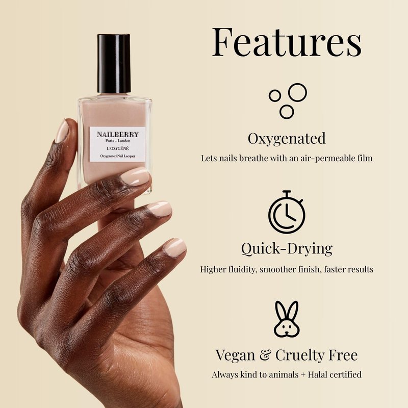 Nailberry L'Oxygéné Oxygenated Nail Lacquer | Pomegranate Juice | Juicy Pop Pink Semi-Sheer | UV Protected Long-Wear Nail Polish | 12-Free | Vegan | Certified Halal | Cruelty & Gluten Free | 15 ml