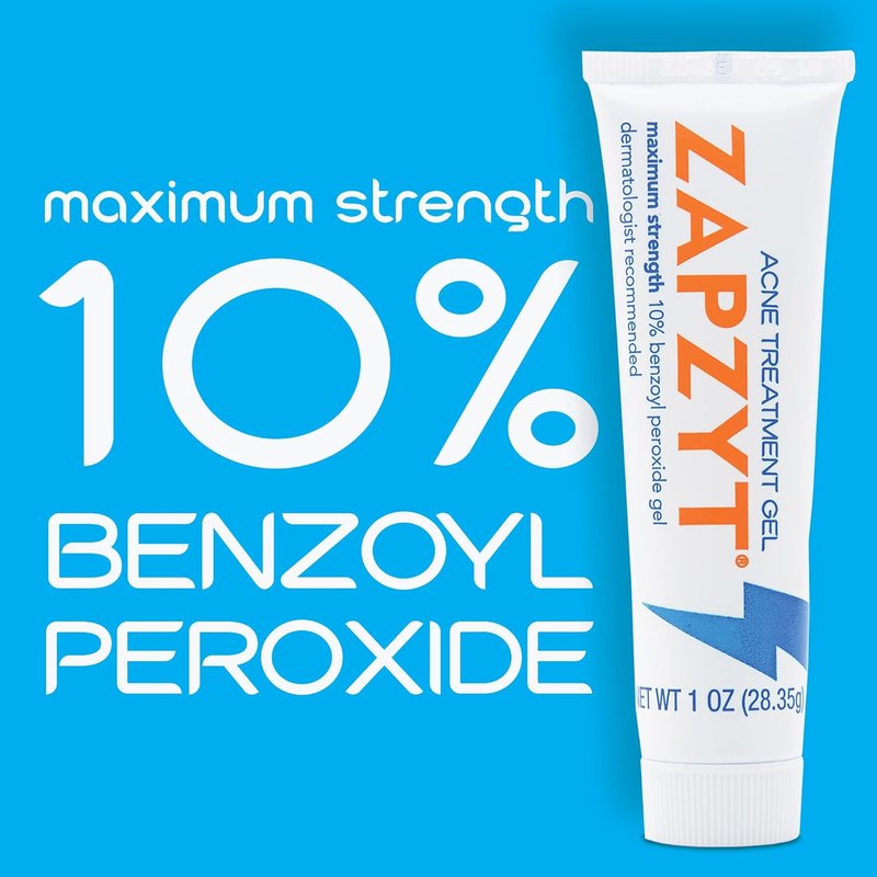 Zapzyt Acne Treatment Gel - Maximum Strength Formula for Clear Skin | 1.0 oz (Pack of 6)