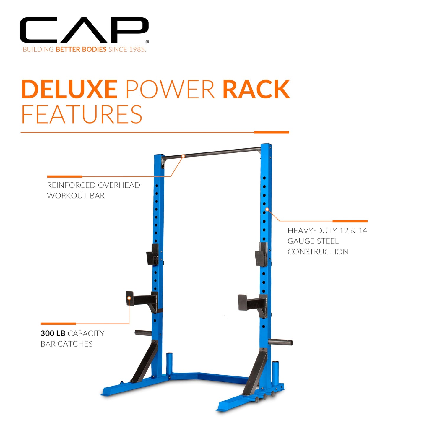 CAP Barbell FM-8000F Deluxe Power Rack, Blue