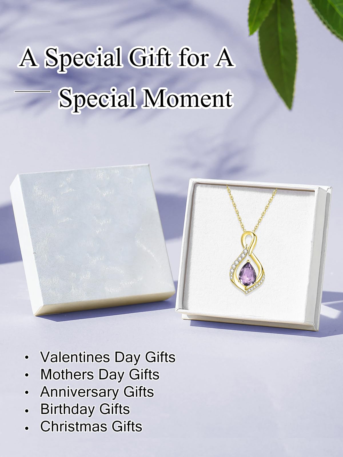 JIYVY32 Alexandrite Infinity Necklace for Women June Birthstone Necklaces 14k Gold Plating Anniversary Birthday Gifts for Wife Her Mom Girlfriend Birthstone Jewelry Gifts for Women