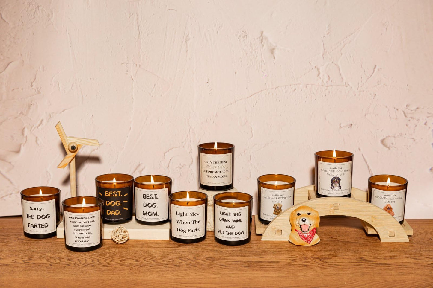 Golden Retriever Gifts & Decor,Dog Mom Gifts, Smells Like Golden Retriever Farts Candle - Lavender & Eucalyptus, Crafted by Natural Soy Wax & Natural Essential Oils