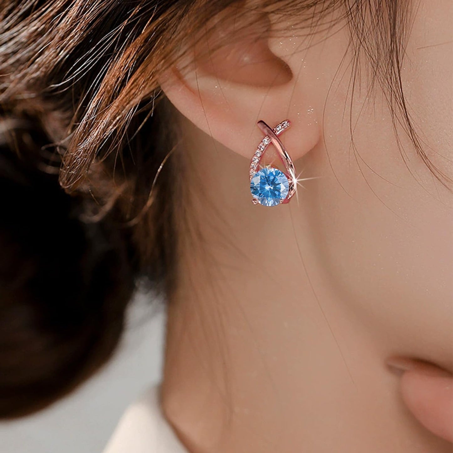 Lymphatic Earrings for Women Silver Zircon Hoop Huggie Earrings Dainty Fashion Jewelry Gifts